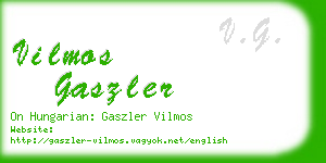 vilmos gaszler business card